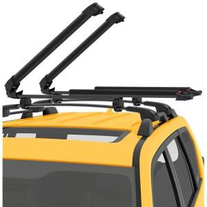 HmmtyRack 자동차 루프용 잠글 수 있는 스노우보드 및 스키 랙, 슬라이딩 기능이 익스텐션, 71.1cm(28인치), 6쌍 또는 스노보드 4개에 적합, 크랩 장착 시스템 스퀘어 /라운드 /에어로 /타원형 크로스바에