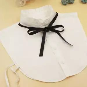 러플넥 프릴 레이스 넥라인 블랙리본 스트랩 넥케이프 쉬폰넥케이프 면레이스넥케이프