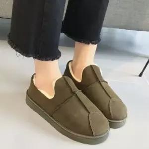 예쁘고 유니크한 디자인 따뜻한 퍼 양털 여성 단화 단화 슬립온 여성플랫슈즈 여성구두