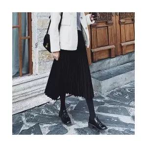 여친 스커트 미디 플리츠 쉬폰 시폰 A라인 ST3