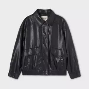 후아유 여성 Synthetic Leather Jacket WHJKG2493F