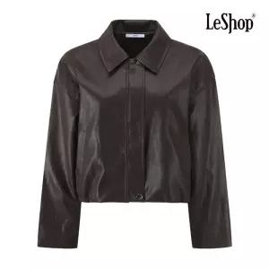 르샵 싱글 카라 숏 페이크 레더 자켓 BQ2JK004A