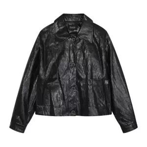 르샵블랑 카라 숏 버튼 레더 자켓U1F32LJK010