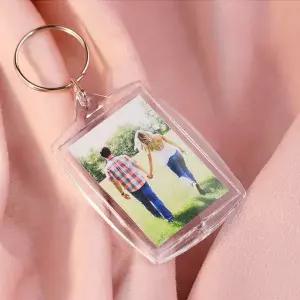 사진 수납 투명 열쇠고리 포토 액자 키링 액세서리