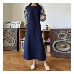 마미누리퍼프체크롱원피스 임산부원피스 빅사이즈 임부복 가을 롱원피스 177036