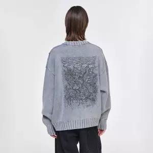 송지오 컬렉션 엔젤 엠브로이드 가디건 그레이 SH5KT701GY