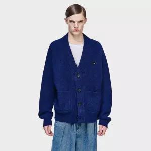 송지오 지제로 헤어리 딥컷 가디건 블루 SH6KT806BL