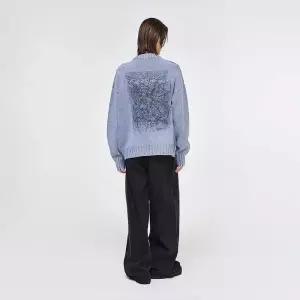 송지오 컬렉션 엔젤 엠브로이드 가디건 블루 SH5KT702BL