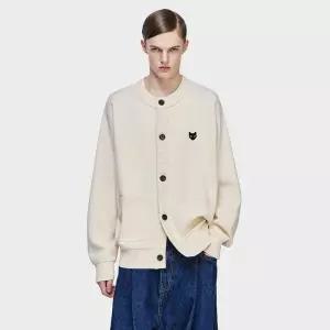 송지오 지제로 캐시미어 블렌드 라운드넥 가디건 아이보리 SH5KT807IV