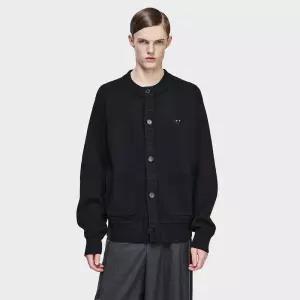 송지오 지제로 캐시미어 블렌드 라운드넥 가디건 블랙 SH5KT806BK