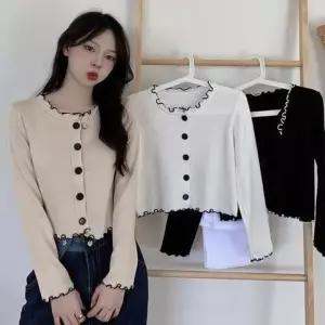 프릴 니트 이너 가디건 LLO112 반팔 미니 원피스 볼레로 그물 볼레로가디건 뜨개 미니볼레로 여성