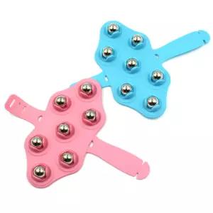 직장인 어깨 목 7구 롤러 구슬 마사지기 전신 핸디 괄사 지압볼 실리콘