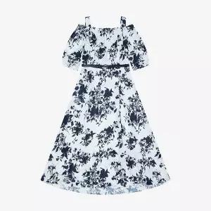 [하프클럽/신원아울렛]오프숄더 벨티드 원피스 SKOAF2537 H