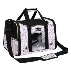 소형 중형 고양이 강아지를 위한 펫몰리코 캐리어 소프트 사이드 펫 백 16LB - 항공사 승인 반려동물 여행 3 오픈 도어(미디엄, 믹스 핑크)