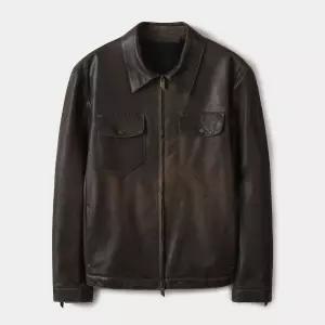 SERIES 집업 BURNT BAY 레더 자켓 SOUDW25402BRD