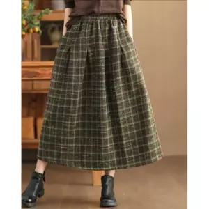 스파이더맨 치마 여사친 모직 가을 빈티지 체크 도톰 A라인 슬림핏 미디엄 OPH3