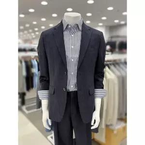 [트루젠]남자 여름 홑겹 멜란지 투톤 컬러 포인트 린넨 라이크 캐주얼 콤비 자켓 2컬러_JK