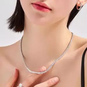 18k 모이사나이트 1부 4프롱 테니스 목걸이_42cm