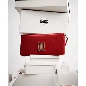 갤러리아 DCWA5F285 닥스 알렉사 레드 가죽 고급 크리스탈 장식 DD로고 지퍼돌