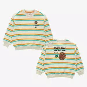 뉴발란스키즈긴팔티 RQJ NK9CF4401U-33 Baseball_스트라이프 스웨트셔츠