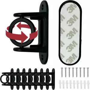 ZNCZHZN 드릴 커튼봉 브래킷 없음 8Pcs 드릴링 자체 접착 홀더 업그레이드 3M 회전식 고리(8Pcs