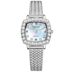 로코스제웨 패션 럭셔리 네모 스퀘어 여성 우아한 다이아몬드 세트 케이스 러브 하트 포인터 방수 쿼츠 시계 여자친구 선물 R0264