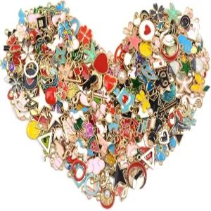 작은 보석 만들기 매력 공예 DIY 귀걸이 목걸이 틴 팔찌 장식 크리스마스 열쇠고리 키 당글을 위한 300피스