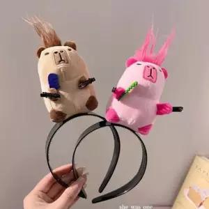 카피바라 머리띠 인형 쓸데없는 킹받는 웃긴 선물 카피바라머리띠 카피바라인형