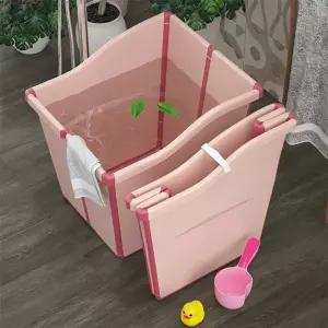 홀로사우나 간이욕조 홈 나홀로사우나 접이식욕조 핑크