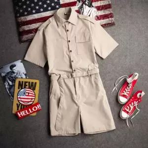 미술작업슈트 반팔 점프슈트 작업복 미술 남녀공용 블루