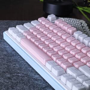 136 키 레이아웃 젤리 반투명 캡 OEM 프로필 흰색 DIY 검정색 백라이트 크리스탈 에지 기계식 용