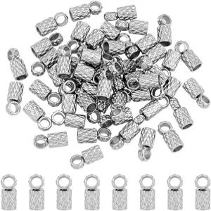 유니크래프트(UNICRAFTALE) 약 30개 스테인리스 스틸 코드 엔드 컬럼 캡 2mm 내경 콘 가죽 주얼리 제작