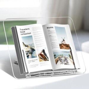 아크릴 책꽂이, 각도 조절 가능한 책 진열대, 접이식 요리책꽂이, 잡지용 경량 노트북, 레시피, 교재