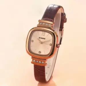 시계 학생 가죽 큐브 메탈 여자 손목 여성 사각 패션