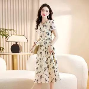 치마 원피스 여름 쉬폰 여자원피스 반팔 프렌치 슬림핏 원템1