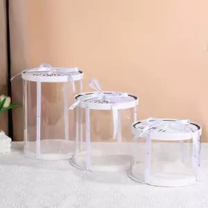 투명 케이크박스 원형 고급 포장 용기 상자 케익 손잡이