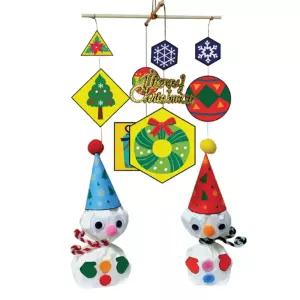 겨울 눈사람 모빌 만들기/크리스마스/디자인/이색/유아/부직포/장식품/조인트/저학년/아기방/꾸미기/내방