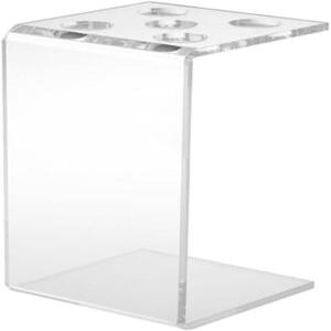 새디티 5홀 클리어 아크릴 가위 홀더 랙 살롱 전단 미용사 데스크톱 정리 액세서리 이발소 사무실용 15*8cm