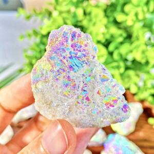 1PC 고 무작위 아우라 화이트 마노 원시 돌 천연 크리스탈 돌 보석 반짝이 치유 특별한