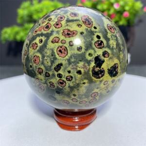 매화 꽃 재스퍼 공 홈 장식 수집 천연 크리스탈 치유 돌 미네랄 보석 표본 구