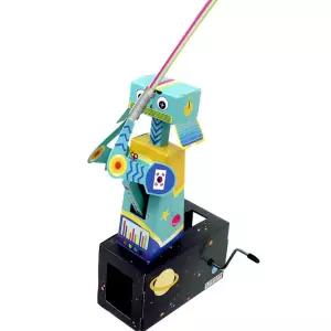 움직이는 종이 오토마타 광선검 로봇만들기 4인용 과학실험재료 DIY 관찰