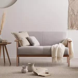 슬로 기능 아쿠아스웨이드 패브릭 2인 원목 소파