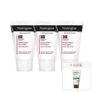 뉴트로지나 인텐스 리페어 풋크림 56g, 3개 + 증정(아비노 스킨릴리프 바디로션 30g, 1개)