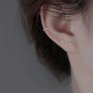 미니 실버 은 귀걸이 피어싱 4개 세트 이어싱 정장 데일리 패션 커플 우정 모녀 선물