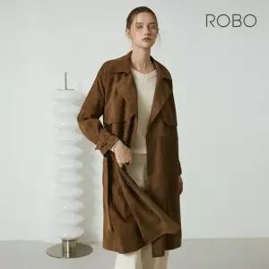 [온플] 25FW 이태리 스웨이드 더블플랩 롱 트렌치코트