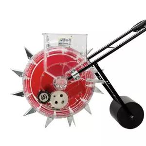 원예 파종기 콩 심는 기계 모종 수동 푸시 이식기 씨앗 천공기 롤러