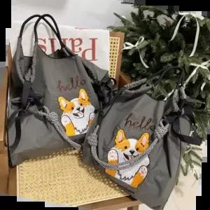 보스톤백 크로스 숄더 캐주얼 스트릿자수에코백