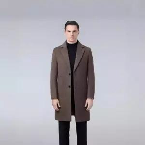 남성 가을 겨울 더블 울 코트 하프 싱글 모직 트렌치 트위드 재킷 E43Z4Q 젠2