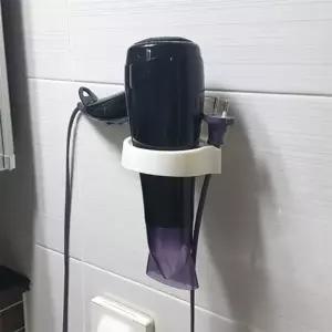 ( )흡착식 드라이기홀더 욕실벽면정리수납용 드라이기코드정리 자취방욕실수납 호텔욕실정리용품