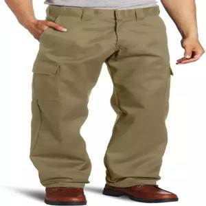 디키스 남성용 릴랙스 스트레이트 핏 카고 워크 팬츠 사막 모래 42W x 34L